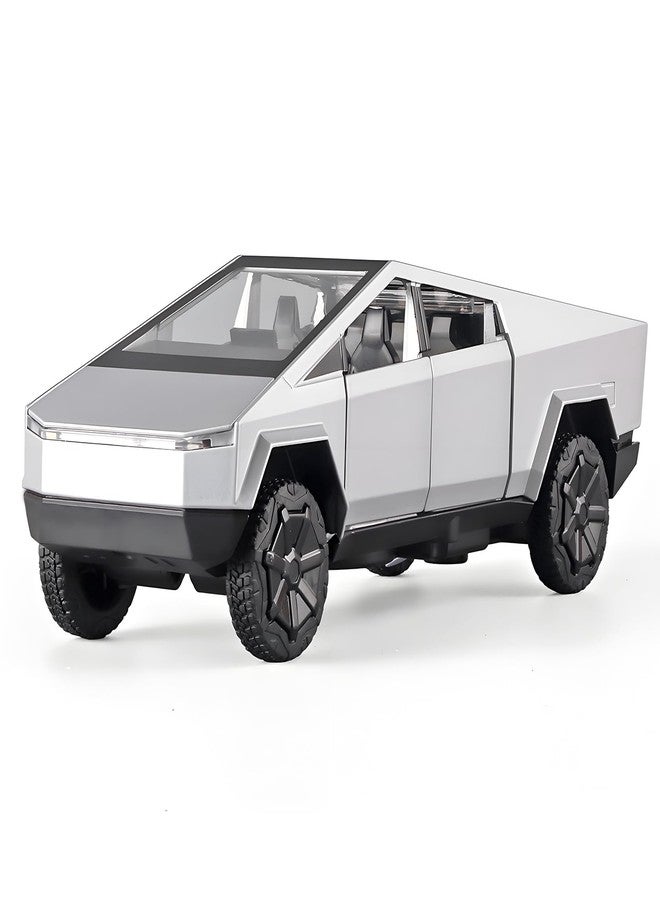 Samtop 1:32 Mars Pickup Toy Truck - Diecast Pull-Back Vehicle with Lights & Sound for Boys Ages 4-8 (Silver) - Image 1